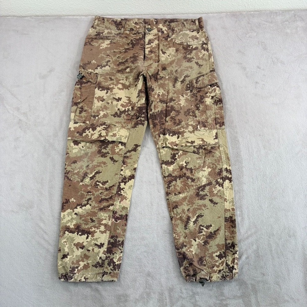 Vintage Italian Army Rip Stop Desert Vegetato Camo Cargo Pants Men IT50 US 36x30
